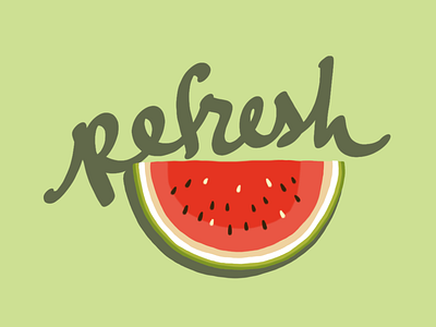 Signs of Summer / 02 fruit hand drawn illustration summer type typography watermelon