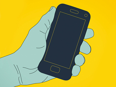 Hand Holding Mobile Phone illustration vector