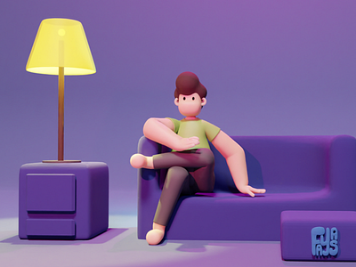 BREW-A 3D CHARACTER WITH MINIMALISTIC DETAILS 3d animation design graphic design human ui