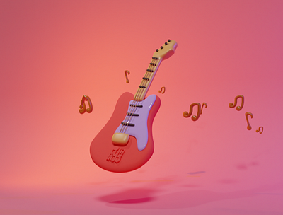 ELECTRIC GUITAR 3D MODEL 3d 3d art 3d model animation art artist blender graphic design guitar