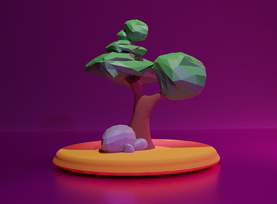 3D LOW POLY TREE MODEL 3d artist art blender game assets game design illustration tree
