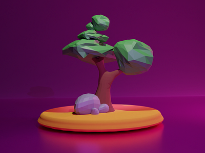 3D LOW POLY TREE MODEL