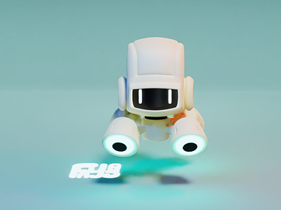 3D cute robot floating model 3d 3d model animation artist blender graphic design illustration logo