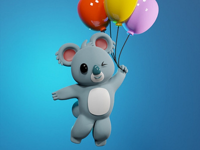 3D koala mascot- Commission work