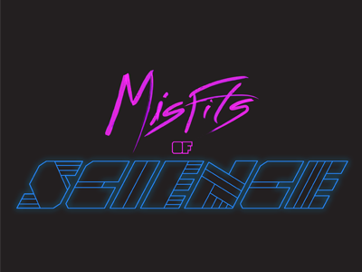 Misfits of Science band identity logo mark misfits retro science synthwave