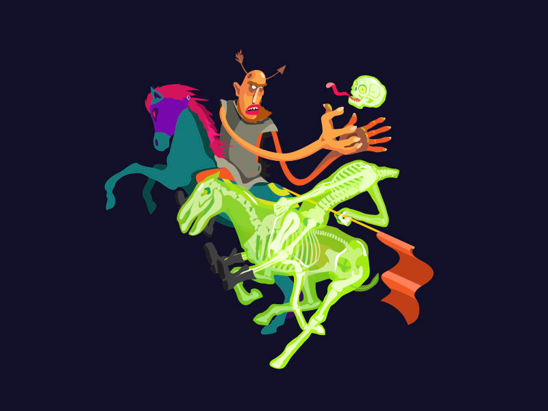 Headless horseman skeleton horsemen horse character halloween