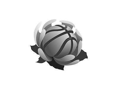 Basketball school event basketball flower logo sunflower