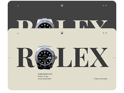 ROLEX e-commerce concept branding concept design e commerce typography ui ux uxui design webdesign