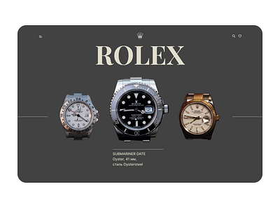 2d ROLEX e-commerce concept branding concept design e commerce typography ui ux uxui design