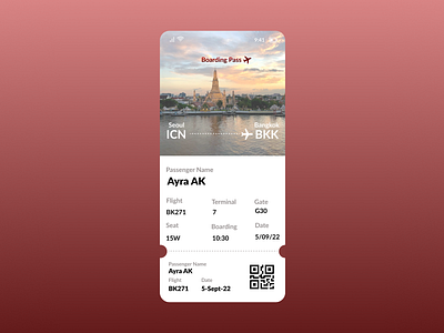 DailyUI #24- Boarding Pass dailyui ui ux webdesign