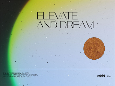 ELEVATE AND DREAM adaptogens brand branding color scheme logotype