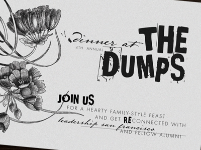 Dinner At The Dumps design direct mail print