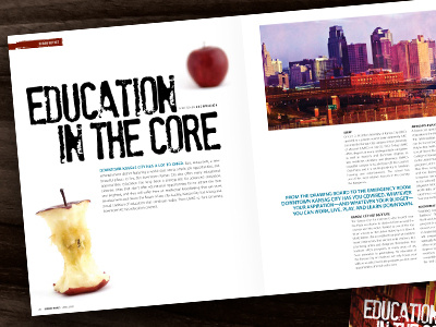 Education in the Core layout design editorial