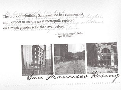 San Francisco Rising design direct mail print typography
