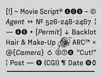 Fraktion Sans arrows black circlednumbers figures font italics symbols type typeface typography white wiggle