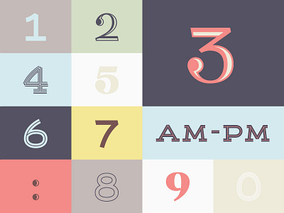 ampm ampm color font numerals specimen type