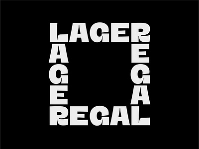 LAGER REGAL black font monospaced palindrome type typeface typography vertical