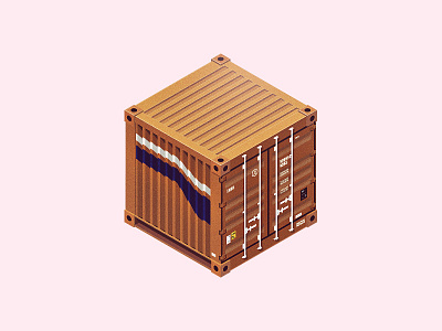 Cargo Cube cargo container container house cube isometric orange