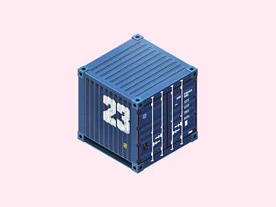 Cargo Cube 2 blue cargo container container house cube isometric