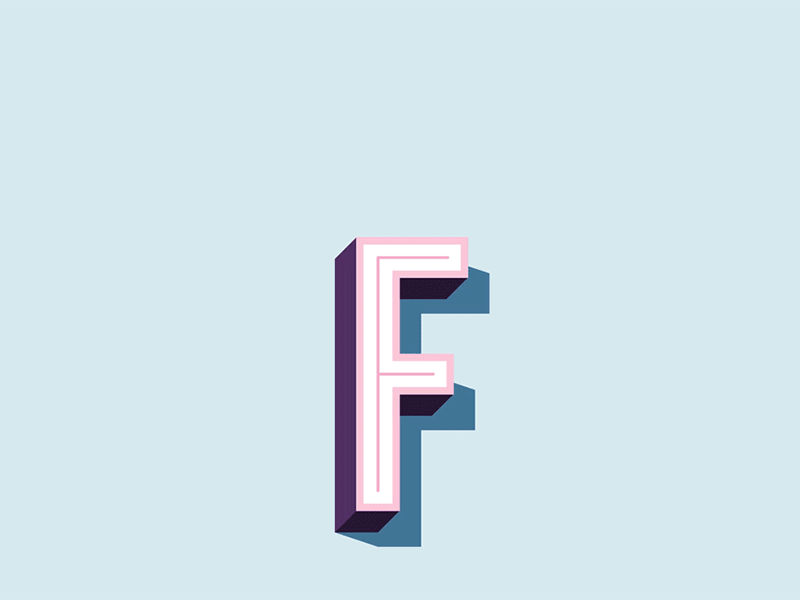 F Animation for Frontage Condensed animation blue f font gif layers neon pink typeface
