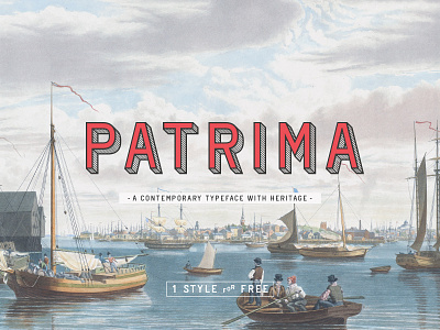 Patrima Typeface 3d font free hatched layers opentype red release type typography