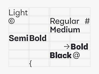 Cobbler Weights alphabet black black white bold font design family font grid layout light regular swiss type typeface typography