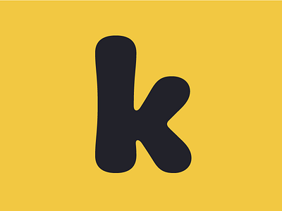 Cobbler k alphabet black design fat flared font huggable k lowercase rounded soft type typeface typography ultra yellow