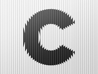 C alphabet black distortion glass illustration sliced type typography white