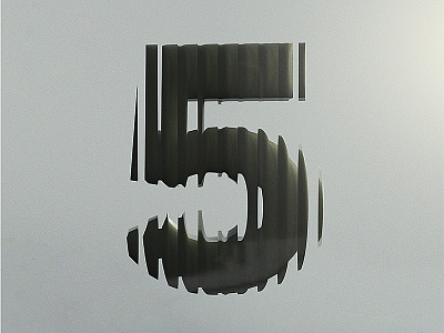 5 3d adobe dimension alphabet black cgi distortion five glass test type typography