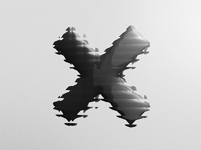 X 3d alphabet black distortion experimental glassdoor type typography x