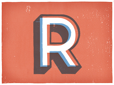 R color lino r red texture type typography