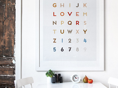 Letter Love alphabet color frame lino lino print love numerals poster texture type typography