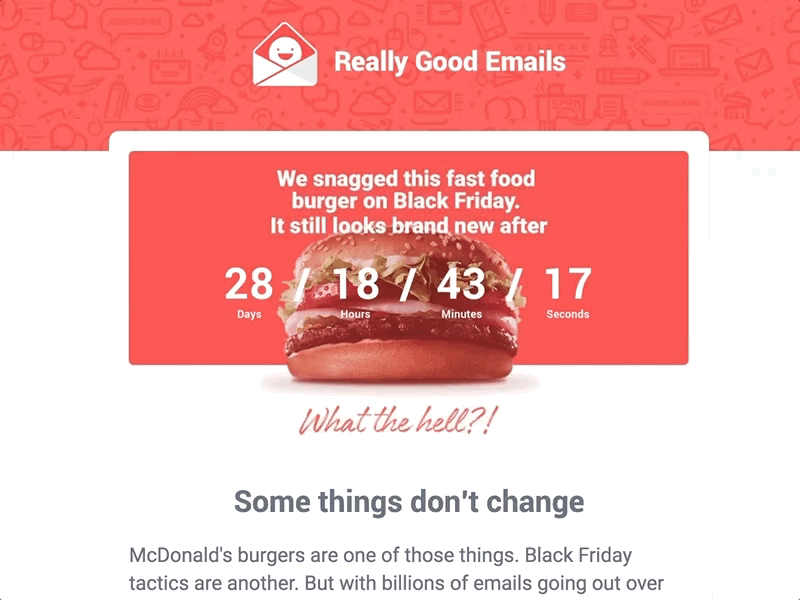 Some things don't change clock countdown email newsletter
