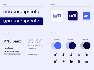 Wordupmate.dk Branding brand branding colors font icons iconset logo typogaphy