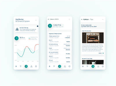 Smart Home app application clean graph mobile app statistics ui uiux white