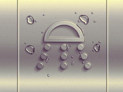 Shower Button bath button chrome drops mist shower