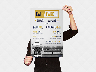 Cafe Marche affiche flyer girl guy poster