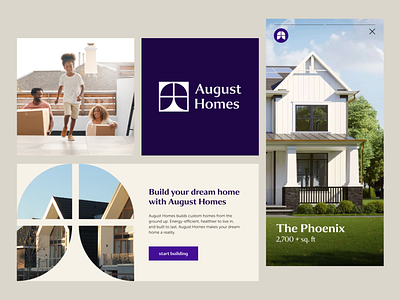 August Homes brand identity brand branding design graphic design logo social