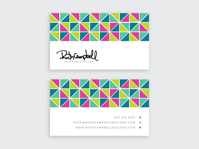 Ruth Campbell Business Card business card design interior logo pattern triangles typography