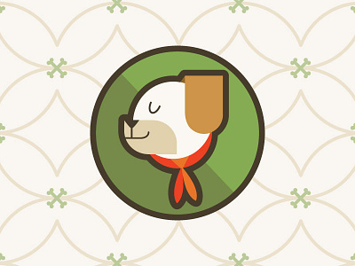 Scout camping dog icon illustration logo pattern vector