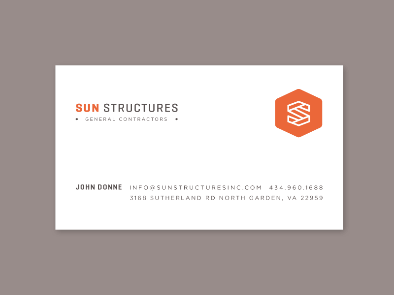 [GIF] Sun Structures Business Cards business cards cards clean hexagon minimal orange s warm grey
