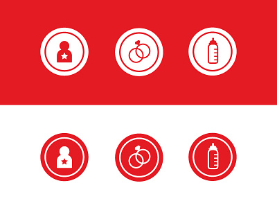 New Client, Bride to Be, After Baby Icons baby bottle circle fitness icons marriage red round wedding rings white