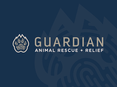 Guardian animal rescue animals beige dog dog paw fingerprint navy paw paw print relief