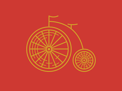 Pennyfarthing bike christmas gold pennyfarthing red