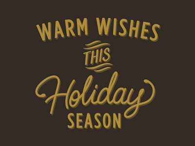 Warm Wishes black christmas gold holiday season typography warm wishes