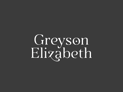 Greyson Elizabeth black branding branding design logo logo design logotype serif type