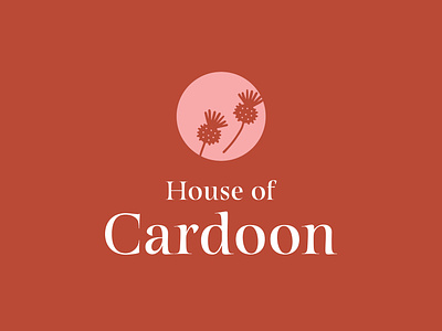 House of Cardoon artichoke cardoon logo logo design logo design branding logo designer pink red serif thistle