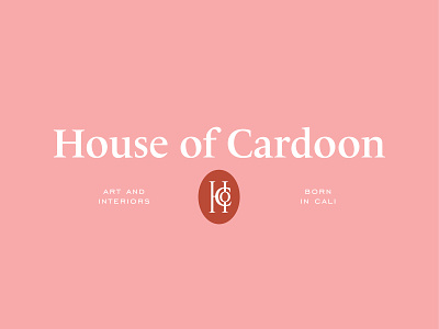 House of Cardoon 3 branding california cardoon interiors logo logo design logocore monogram pink serif serif font