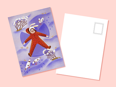 Snow angel postcard