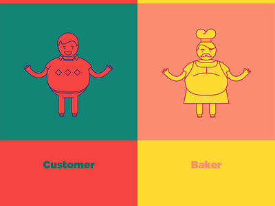 Bakers & Customers animation baker burak beceren character design colorful customer flat graphic design mistikseftali